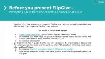 Before you present FlipGive..  Presenting hacks from one expert to another (thats you!)  Based