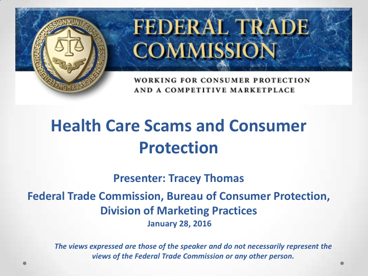 health care scams and consumer