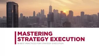 MASTERING  STRATEGY EXECUTION  18 BEST PRACTICES FOR STRATEGY EXECUTION  STRATEGY EXECUTION AS