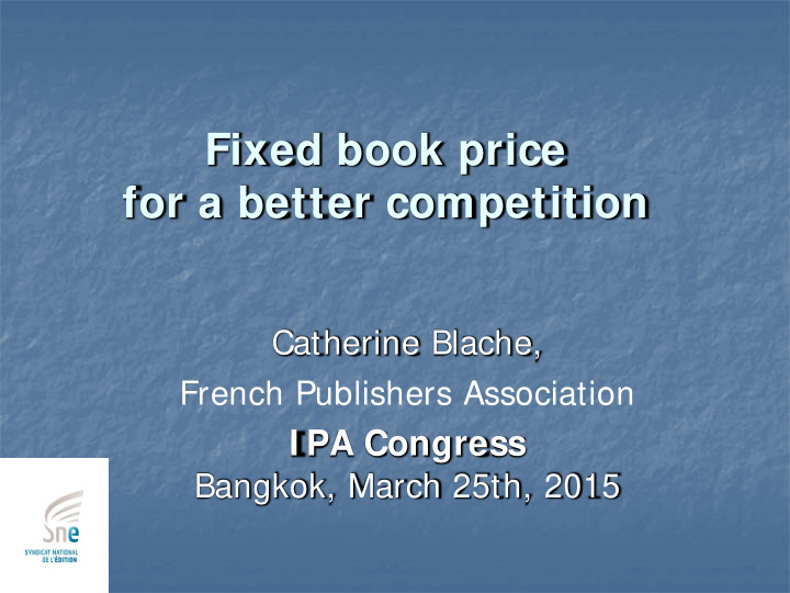 fixed book price for a better competition