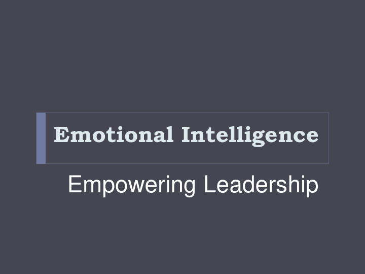 empowering leadership agenda