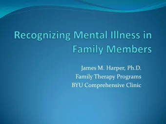 Family Therapy Programs  BYU Comprehensive Clinic  National Institute of Mental Health estimates