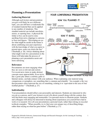 Planning  a  Presentation    Gathering  Material    Although each lecture and