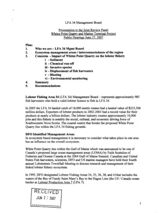 .,.. _____________ _  1  It is very important that this Joint Panel Review acknowledge and take