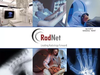 April 2017  NASDAQ:  RDNT  Safe Harbor  This presentation contains forward-looking statements