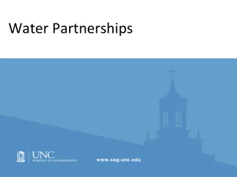Water Partnerships  Which best describes your role? A. I work for a water  55%  u;lity B. I work