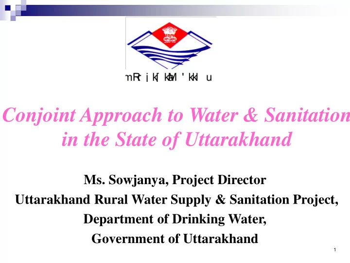 conjoint approach to water amp sanitation