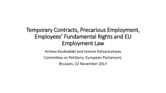 Employment La  Law  Aristea Koukiadaki and Ioannis Katsaroumpas  Committee on Petitions, European