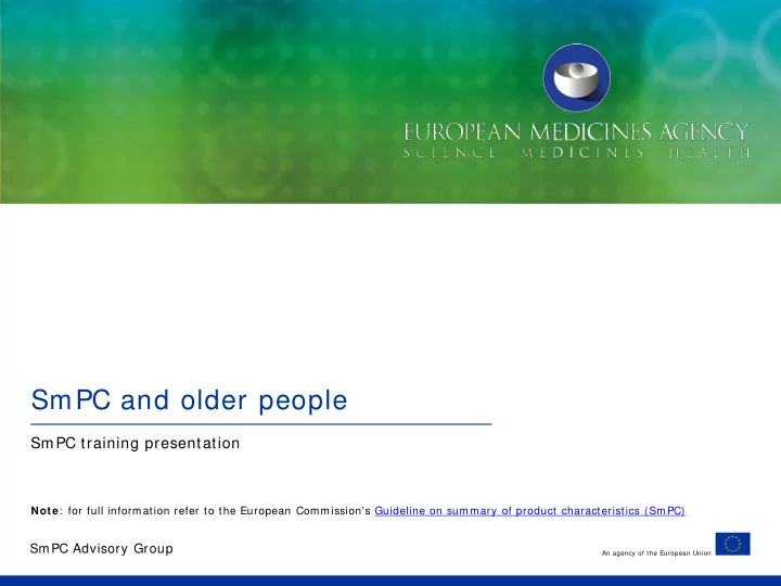 smpc and older people
