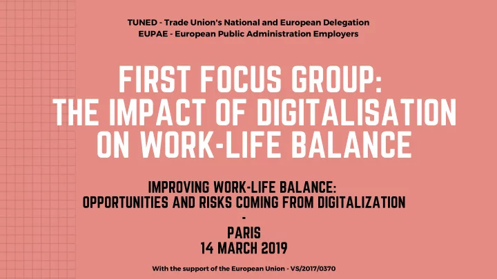 first focus group the impact of digitalisation on work