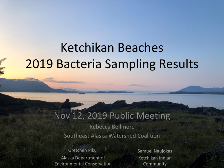 ketchikan beaches 2019 bacteria sampling results
