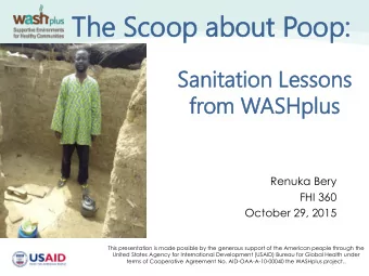 Th  The Sco  e Scoop  op abo  about  ut Poo  oop:  p:  San  anita  itation  tion Les  essons  sons