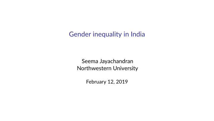 gender inequality in india