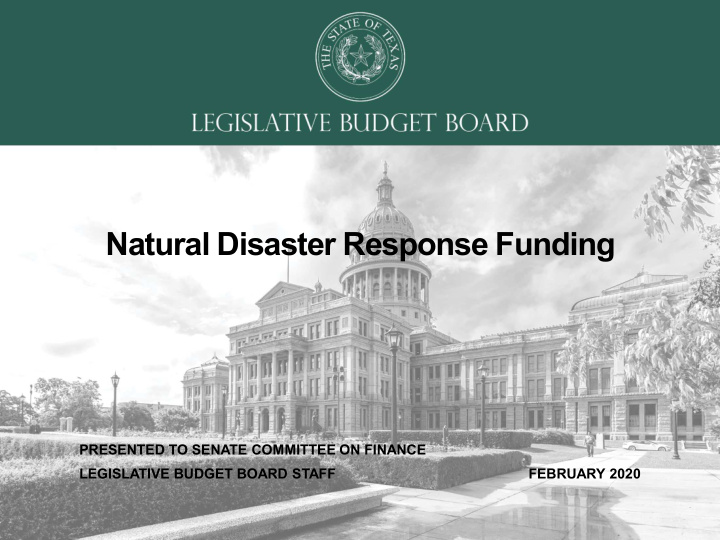 natural disaster response funding
