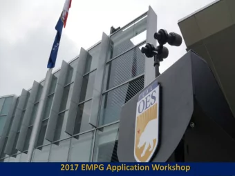 2017 EMPG Application Workshop  Emergency Management Performance Grant Program  Overview  EMPG