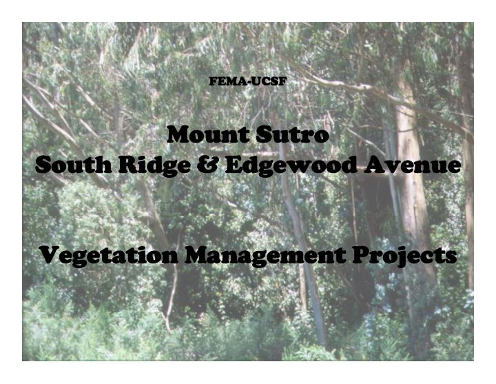 mount sutro mount sutro south ridge amp edgewood avenue