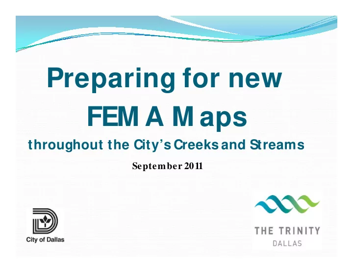 preparing for new fem a m aps