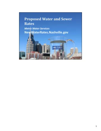 1 Metro Water Services has been serving the Nashville community since 1833. The reservoir and pump
