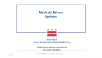 medicaid reform updates