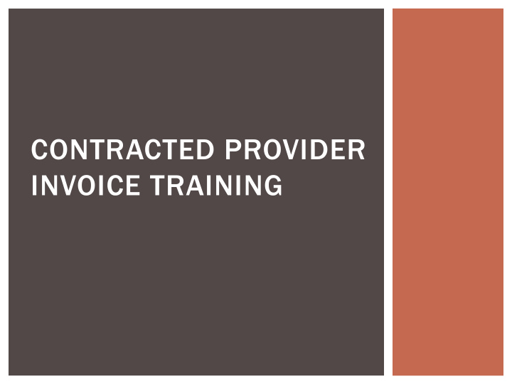 contracted provider