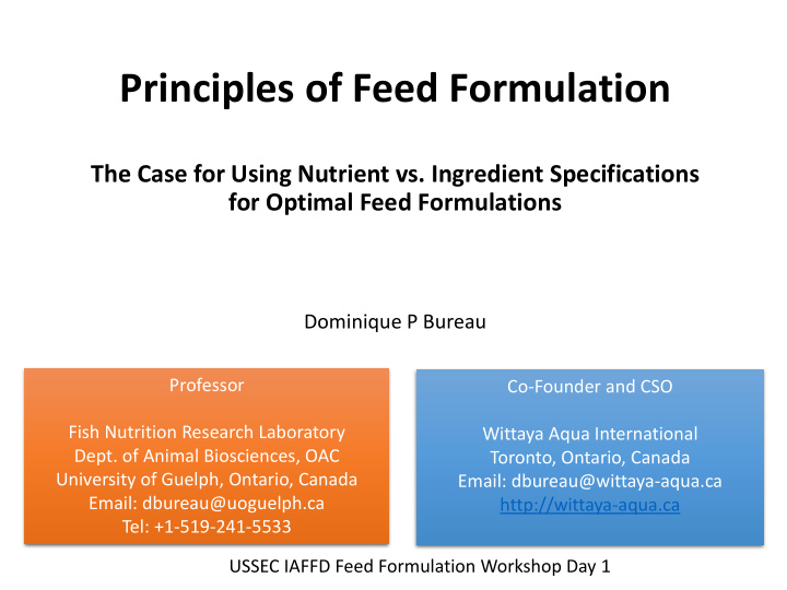 principles of feed formulation