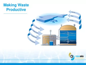 Making Waste  Productive  Creating Energy from Waste  Creating Energy Inputs from  Current Waste