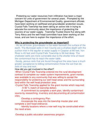 Protecting our water resources from infiltration has been a major  concern for units of government