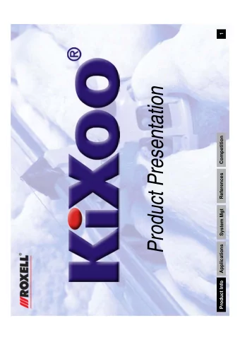 Product Presentation  Competition  References  System Mgt  Applications  Product Info  Product Info