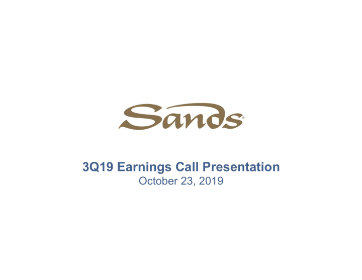 3q19 earnings call presentation
