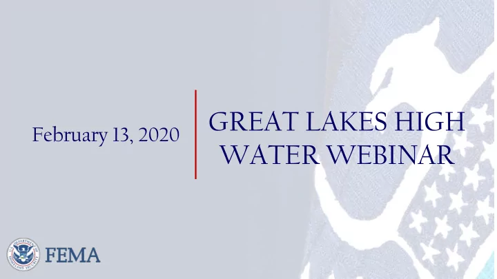 water webinar fema declaration process