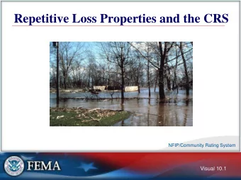 Repetitive Loss Properties and the CRS  NFIP/Community Rating System  Visual 10.1  Repetitive Loss