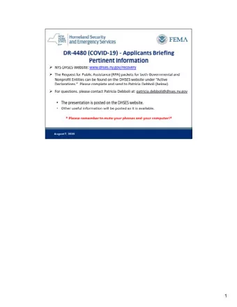 1  Good morning/afternoon/evening. My name is Andrew Martin, Public Assistance  Section Chief with