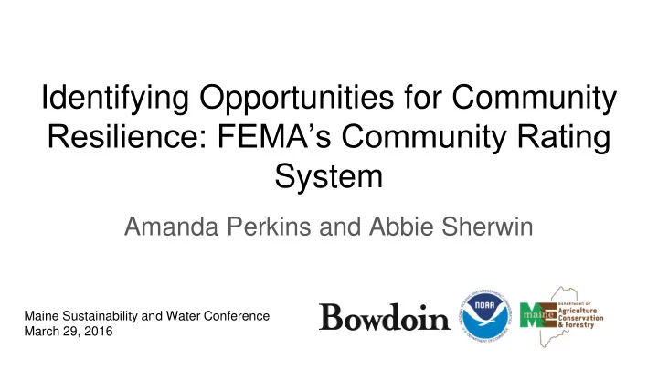 identifying opportunities for community