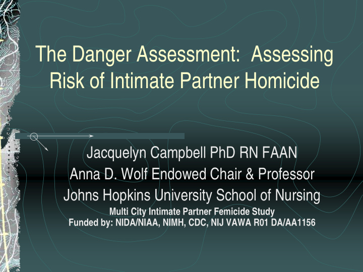 the danger assessment assessing risk of intimate partner