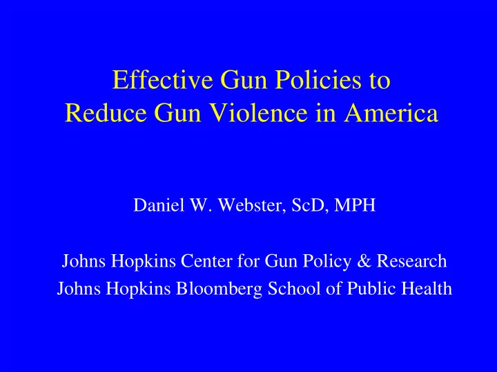 reduce gun violence in america