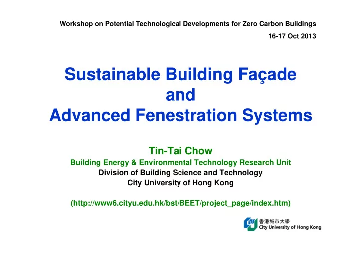 sustainable building fa ade and advanced fenestration