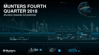 MUNTERS FOURTH  QUARTER 2018  Munters towards full potential  Agenda  Munters Full Potential