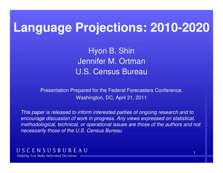 language projections 2010 2020