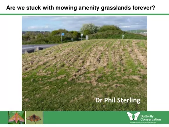 Dr Phil Sterling  An ecological approach to amenity grass management  If we can control the amount