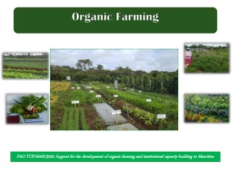 FAO TCP/MAR/3  R/3502  502:  : Suppor  ort for the developm  opmen  ent  t of orga  ganic  nic