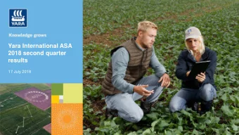 Yara International ASA  2018 second quarter  results  17 July 2018  IR  17 July 2018  2  Safe
