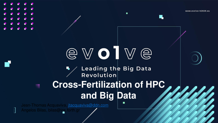 cross fertilization of hpc and big data