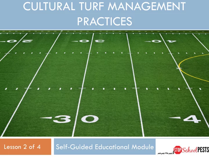 cultural turf management practices