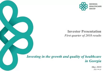 Investor Presentation  First quarter of 2018 results  Investing in the growth and quality of