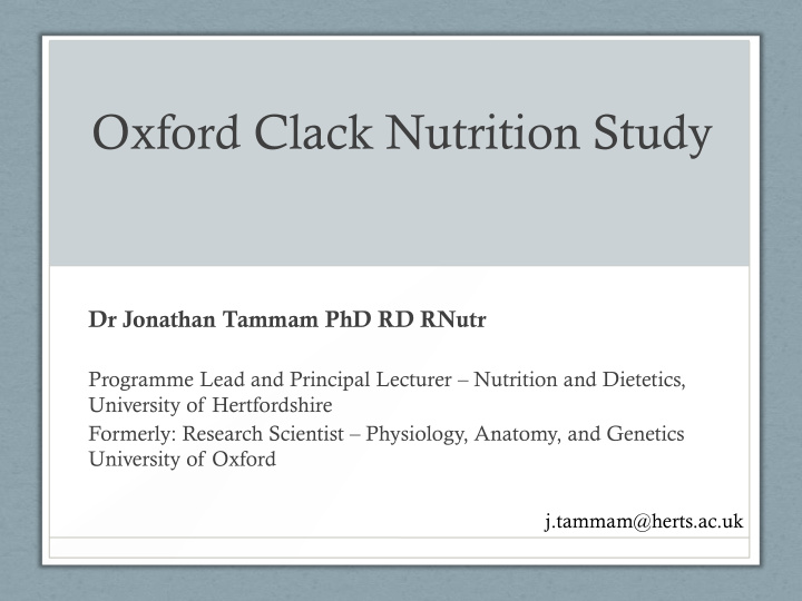 oxford clack nutrition study