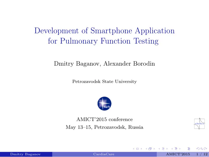 development of smartphone application for pulmonary