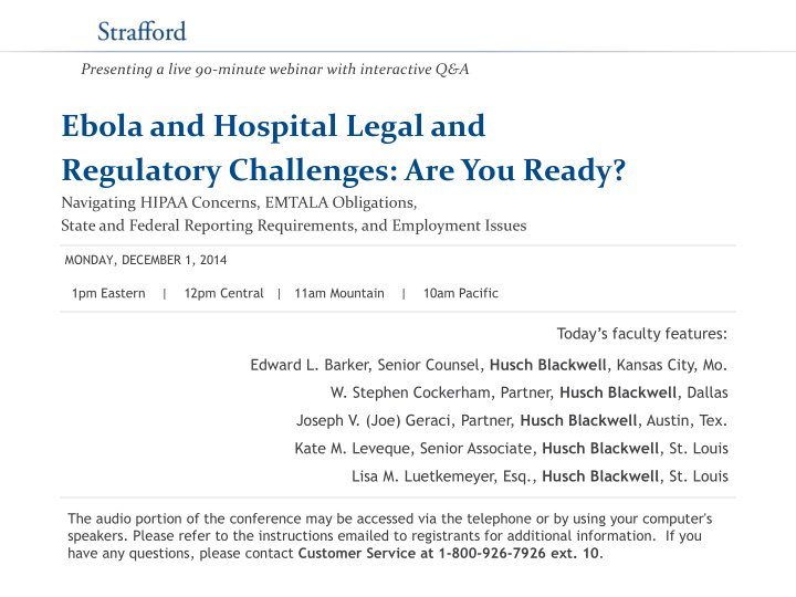 ebola and hospital legal and regulatory challenges are