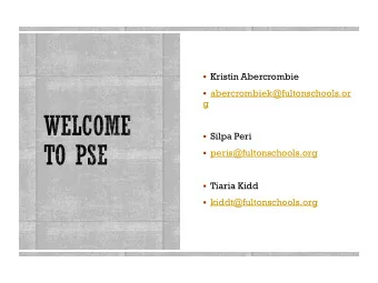 kiddt@fultonschools.org  School Hours: 7:40  2:20  Children can enter the classroom at