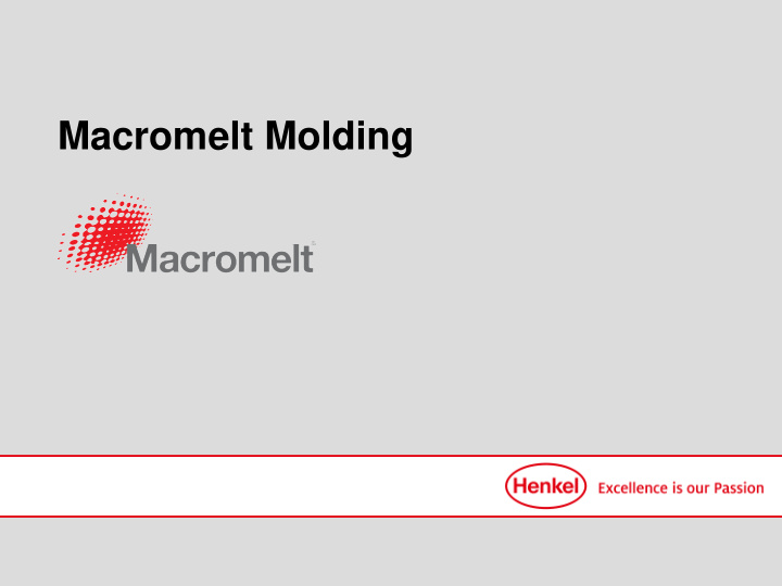 macromelt molding agenda