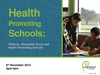 Programme  National overview of the Rheumatic Fever Programme    Ministry of Health